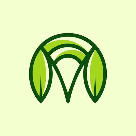 Letter M Farm Field Logo Designのイラスト素材