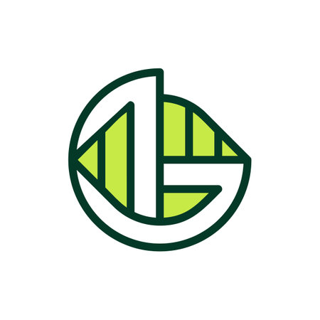 Letter G Growth Leaf Logo Designのイラスト素材