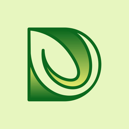 Letter D Leaf Creative Logo Designのイラスト素材