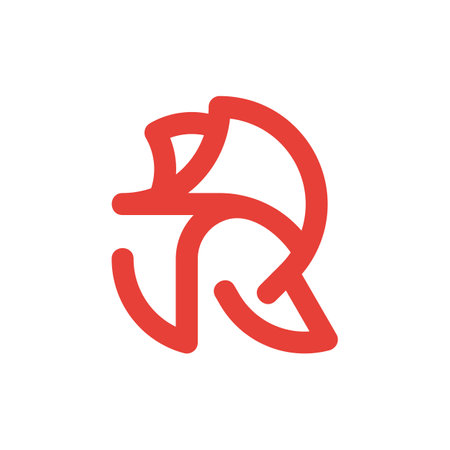 Letter R Fox Line Logo Designのイラスト素材