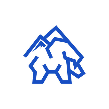 Goat Mountain Line Logo Designのイラスト素材