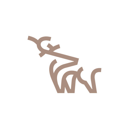 Animal Deer Simple Line Logo Designのイラスト素材