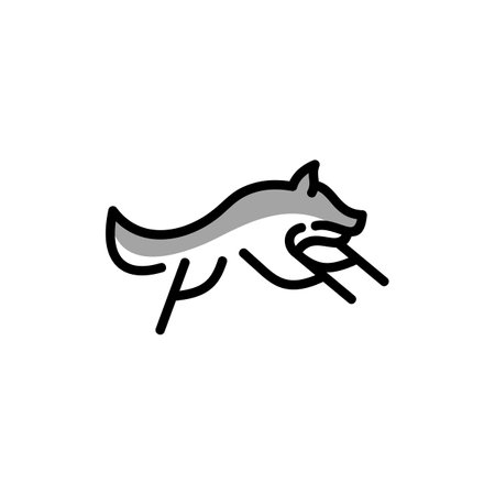 Animal Wolf Line Logo Designのイラスト素材