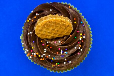 Decorated cupcake - top view