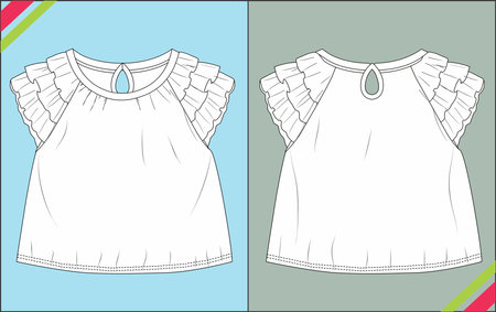 Illustration of blouse and t-shirt in vector format.のイラスト素材