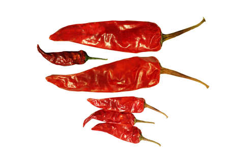 Dark and light red spicy natural chilly alone and three combinedの写真素材