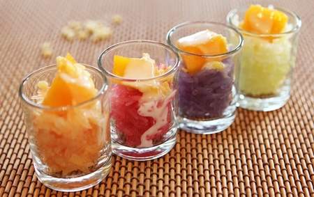 Thai Dessert Sweet herb Sticky Rice With mango.の写真素材