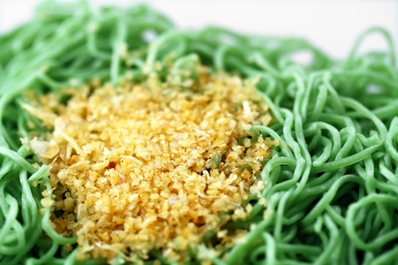 green noodle with Fried garlic の写真素材