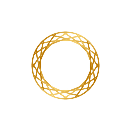 Abstract golden circle ornament vectorのイラスト素材