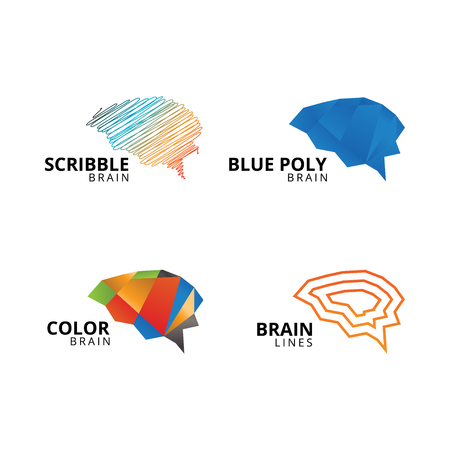Collection of abstract brain logo template.のイラスト素材