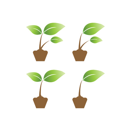 Leaf agriculture logo template set Vector illustration.のイラスト素材