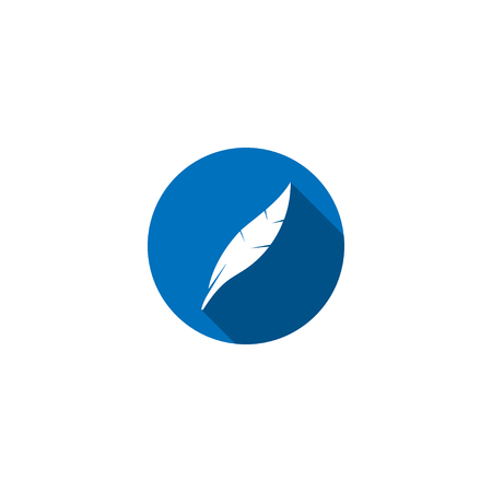 Feather attorney at law logo design template Vector illustration.のイラスト素材