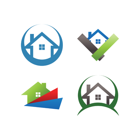 Real estate house icon template design illustration.のイラスト素材