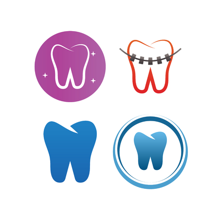 Clean dental tooth icon design templateのイラスト素材