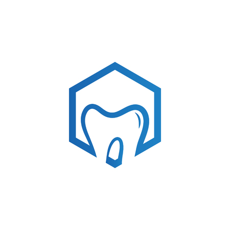 Clean dental tooth with house icon design templateのイラスト素材