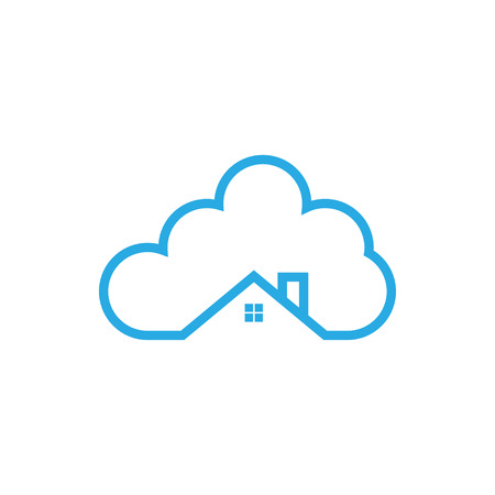 Illustration of cloud house logo icon template vectorのイラスト素材