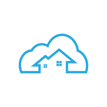 Illustration of cloud house logo icon template vectorのイラスト素材