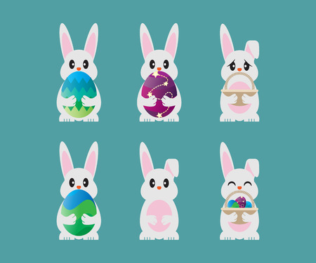 Collection of easter bunny template design vectorのイラスト素材