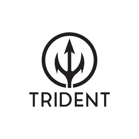 Set of trident logo inspiration template vectorのイラスト素材