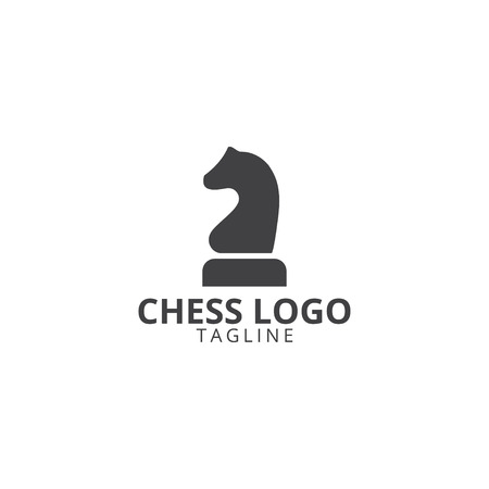 Illustration of knight chess logo design template vectorのイラスト素材