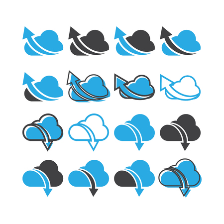 Cloud and arrow logo templateのイラスト素材