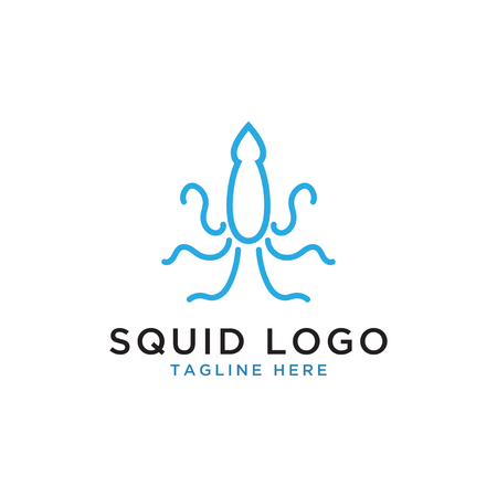 Illustration of squid octopus logo design template vectorのイラスト素材