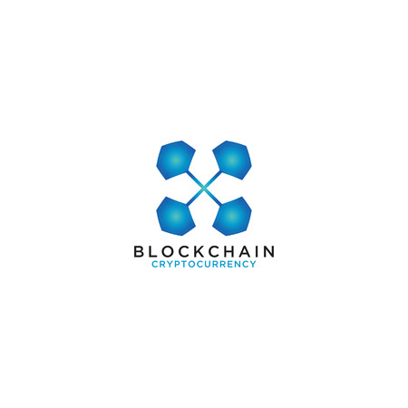 Illustration of blockchain logo design template vectorのイラスト素材
