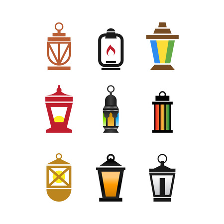 Collection of fanoos lantern graphic design vectorのイラスト素材