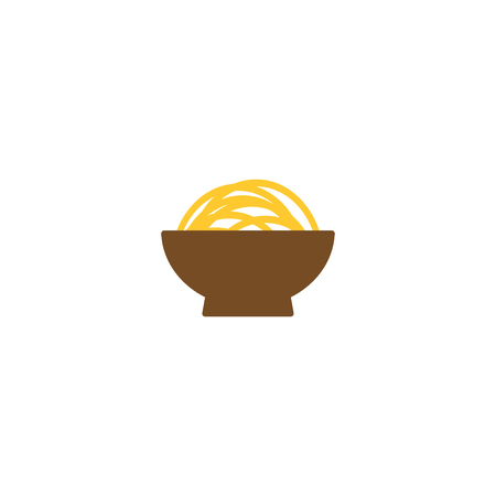Illustration of delicious noodle on a bowlのイラスト素材