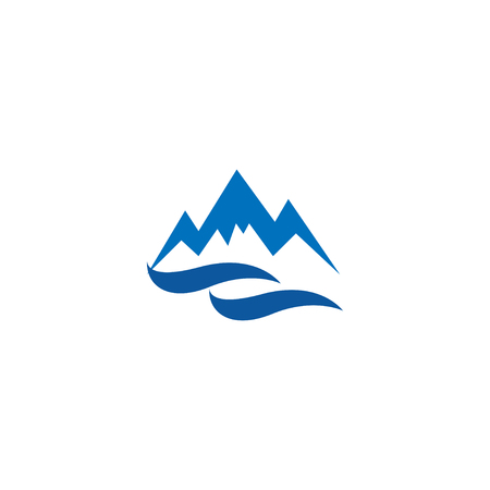 Mountain and water logo icon design template vectorのイラスト素材