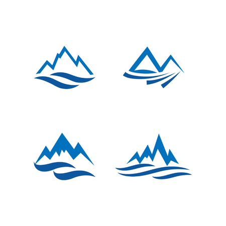 Mountain and water logo icon design template vectorのイラスト素材