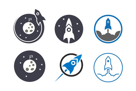 Collection of rocket and space template vectorのイラスト素材