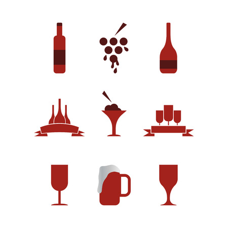 Collection of wine graphic design template vectorのイラスト素材