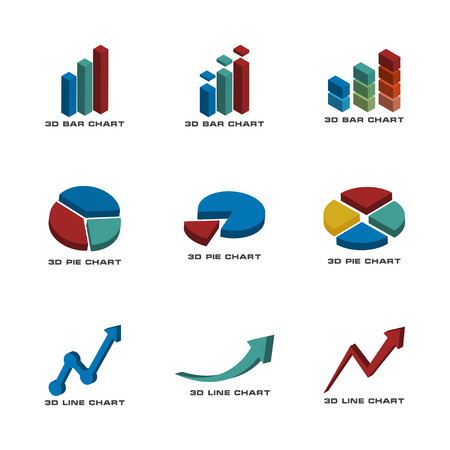 3d statistic chart graphic template vector graphicのイラスト素材