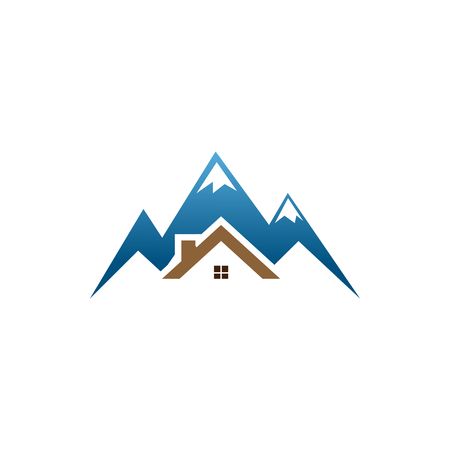 Real estate house mountain logo template vectorのイラスト素材