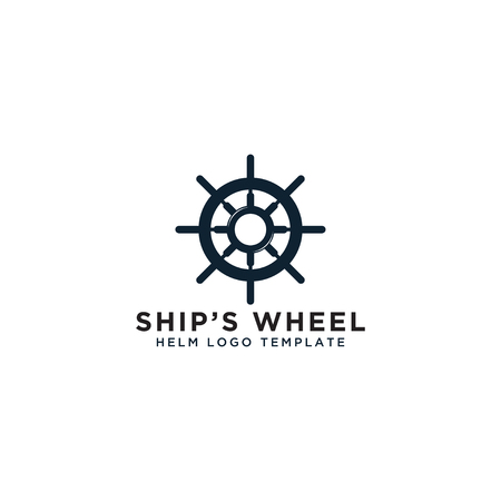 Illustration of ship wheel icon design templateのイラスト素材