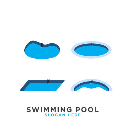 Illustration of swimming pool icon templateのイラスト素材