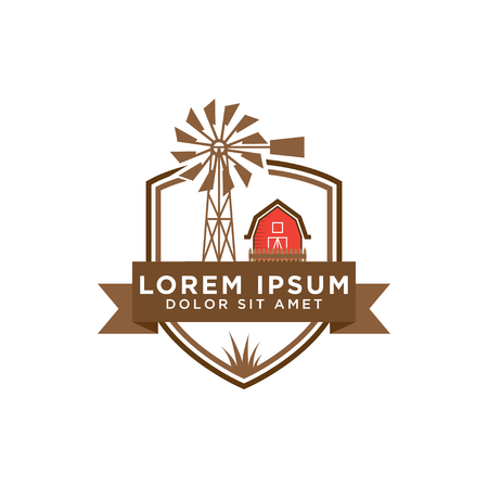 Illustration of barn logo design template vectorのイラスト素材