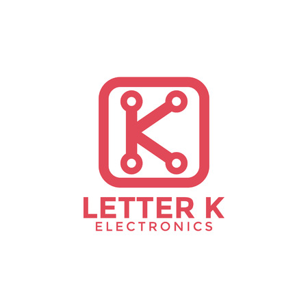 Letter k electronics logo icon design template vectorのイラスト素材