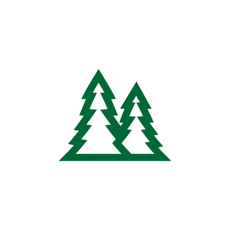 Green pine tree logo icon design template vectorのイラスト素材