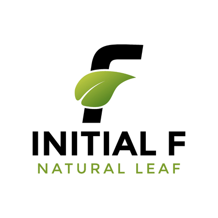 Initial letter f and leaf logo icon design template vectorのイラスト素材
