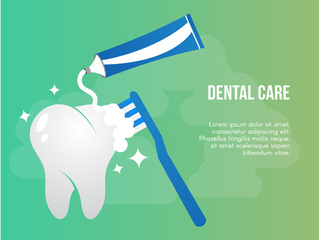 Dental care concept. Ready to use vector illustration. Suitable for background, wallpaper, landing page, web, banner, card and other creative work.のイラスト素材