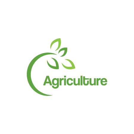 Green agriculture logo design template vectorのイラスト素材