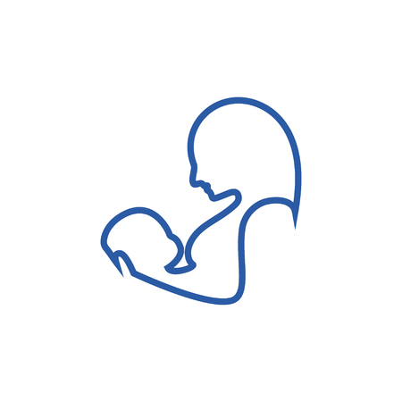 Breastfeeding woman logo icon graphic design template illustrationのイラスト素材