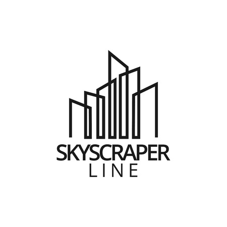 Real estate skyscraper logo icon graphic design template illustrationのイラスト素材