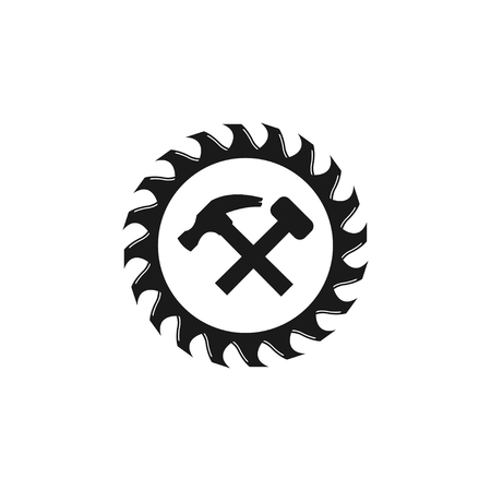 Woodworking gear logo design template vector element isolatedのイラスト素材