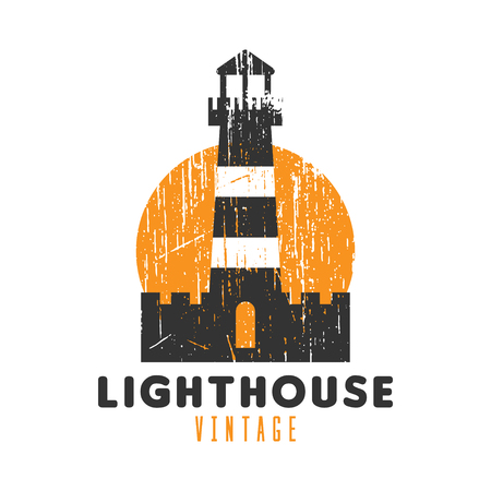 Lighthouse vintage logo icon design templateのイラスト素材