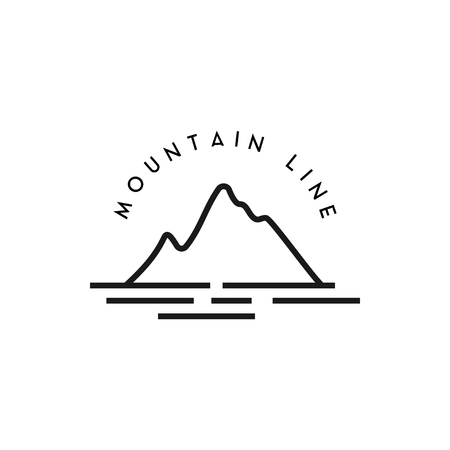 Mountain line icon design template vector isolated illustrationのイラスト素材