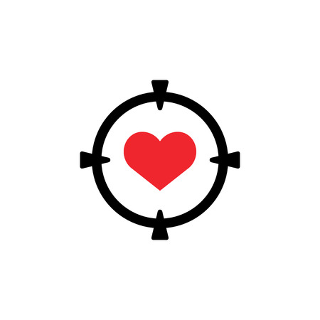 Target love icon design template vector isolated illustrationのイラスト素材