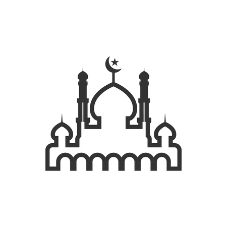 Mosque silhouette graphic design template vector illustrationのイラスト素材